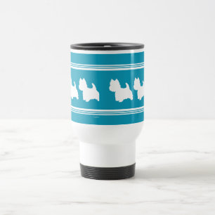 Türkisfarbene Westies Reisebecher