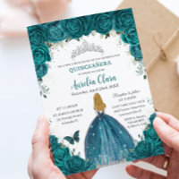 Türkisfarbenen Rosen Florale Blondine Prinzessin Q