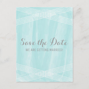 Türkisfarbener Deko Save the Date Ankündigungspostkarte