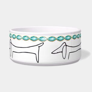Türkisfarbener Glamour-Dachshund-Pet Napf