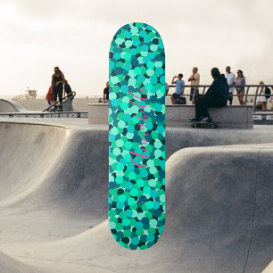 Türkisfarbener Glitter Super Star Cute Skateboard