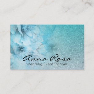 *~* Türkisfarbener Glitzer Himmelsfarbe Visitenkarte