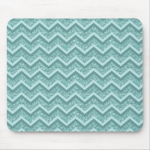 Türkisfarbener Glitzer ZigZag Muster Mousepad