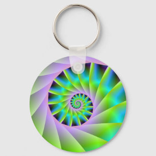 Türkisfarbener Lilac und grüner SpiralSchlüsselanh Schlüsselanhänger