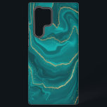 Türkisfarbener Marmorboden mit Gold Samsung Galaxy Hülle<br><div class="desc">Türkisfarbener,  flüssiger Marmor mit goldenen Elementen,  modernes Design.</div>