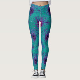 türkisfarbener Pfau Leggings