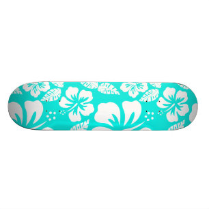 Türkisfarbener tropischer Hibiskus Skateboard