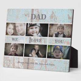 Türkisfarbener Vater Wir Liebe Sie FotoCollage Fotoplatte