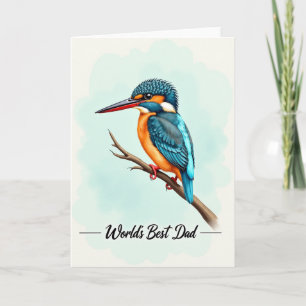 Türkisfarbener Vogel Beste Vater Kunstkarte Karte