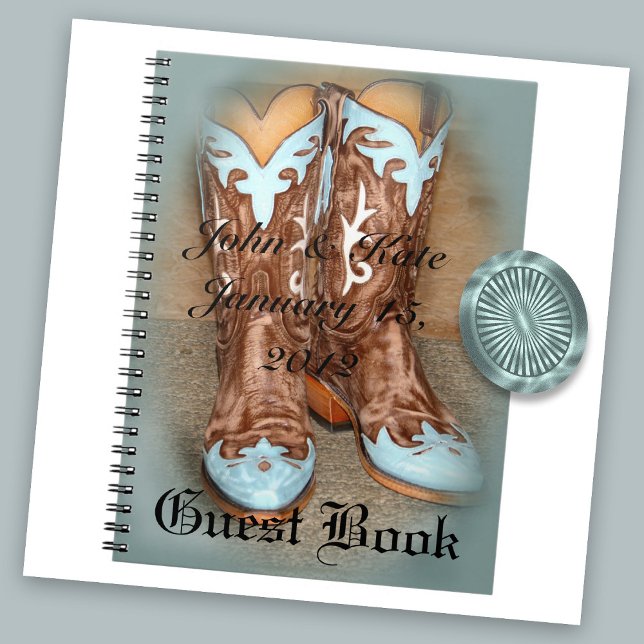 Türkisfarbener Western Cowboy Boots Notebook Notizblock (Von Creator hochgeladen)