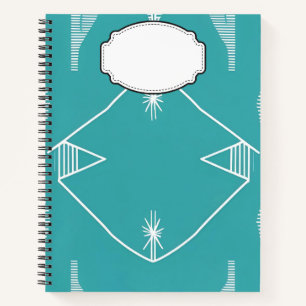 Türkisfarbenes Abstraktes SpiralNotebook Notizbuch