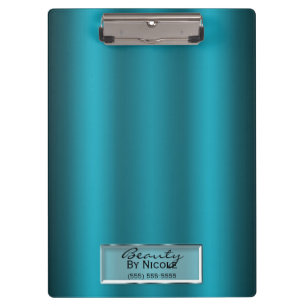 Türkisfarbenes Aqua Glanz Elegant Chic Glam Persön Klemmbrett