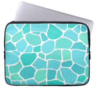 Türkisfarbenes Aqua-Seeglas-Mosaikmuster Laptopschutzhülle