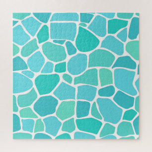 Türkisfarbenes Aqua-Seeglas-Mosaikmuster Puzzle