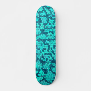 Türkisfarbenes Aquamarines blaues Muster Skateboard