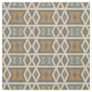 Türkisfarbenes Aquamarines blaues Orange Aztec Mos Stoff
