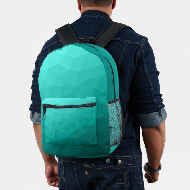 Türkisfarbenes aquamarines geometrisches Messemust Bedruckter Rucksack (Insitu (Modell))