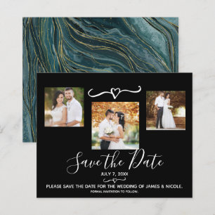 Türkisfarbenes Aquamarines Gold-Foto Hochzeit Sich