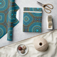 Türkisfarbenes Aquamarines Green Mandala Round-Sta