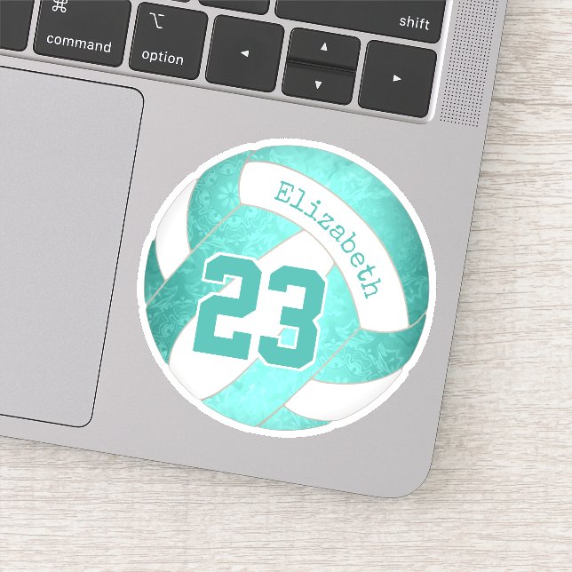 türkisfarbenes aquamarines künstlerisches Girlleyb Aufkleber (Detail)