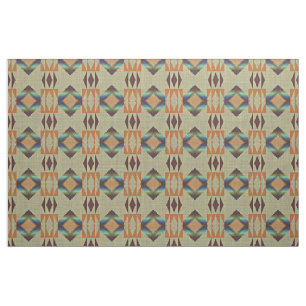 Türkisfarbenes Aquamarines Orange-Indianertribal-M Stoff