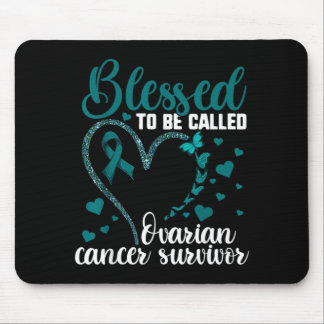 Türkisfarbenes Band Gesegnet, um Eierstockkrebsübe Mousepad