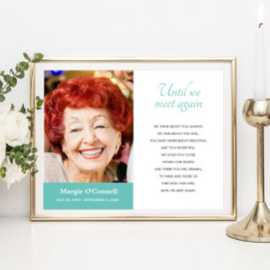 Türkisfarbenes Bis wir uns Wiedersehen Trauer Gedi Poster