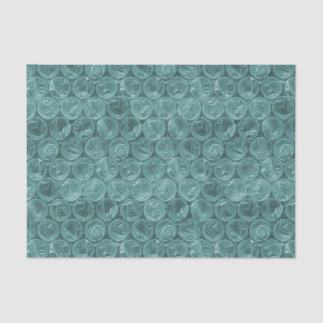 Türkisfarbenes Blasenwickelmuster Seidenpapier (Vorderseite)