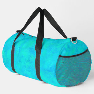 Türkisfarbenes Blau abstraktes Muster groß Duffle Bag