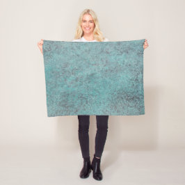 Türkisfarbenes Copper Patina Textur Geschenk Fleecedecke