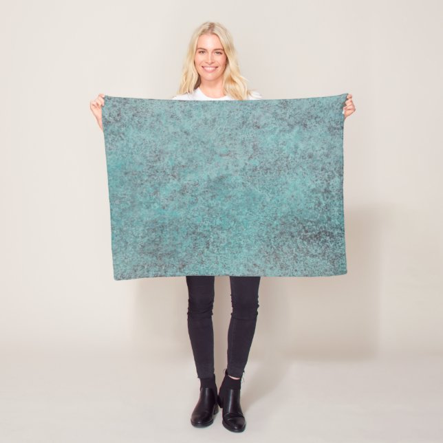 Türkisfarbenes Copper Patina Textur Geschenk Fleecedecke (Beispiel)