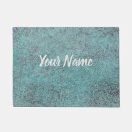 Türkisfarbenes Copper Patina Textur Geschenk Fußmatte