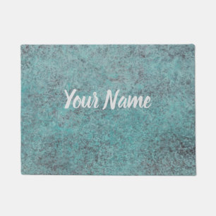 Türkisfarbenes Copper Patina Textur Geschenk Fußmatte