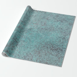Türkisfarbenes Copper Patina Textur Geschenk Geschenkpapier