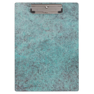 Türkisfarbenes Copper Patina Textur Geschenk Klemmbrett