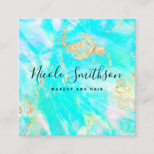 türkisfarbenes Design Quadratische Visitenkarte