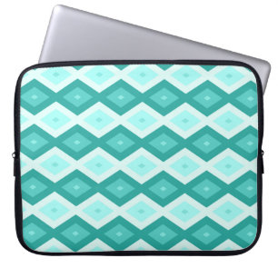 Türkisfarbenes Diamantmuster Laptopschutzhülle