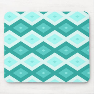 Türkisfarbenes Diamantmuster Mousepad