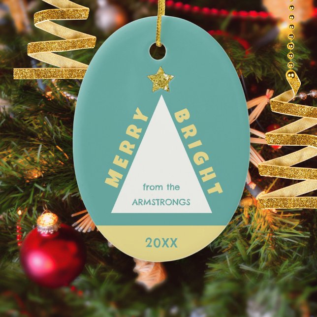 Türkisfarbenes Familienfoto Minimalistisches Erinn Keramik Ornament (Turquoise Family Photo Minimalist Keepsake Ceramic Ornament ©Susanne Sachers - Sunny Mind 🌞)