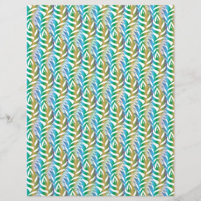 Türkisfarbenes Federmuster am Strand. (Vorderseite)