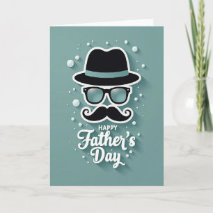 Türkisfarbenes Fedora Vatertagskarte Karte