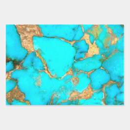 türkisfarbenes Foto Geschenkpapier Set