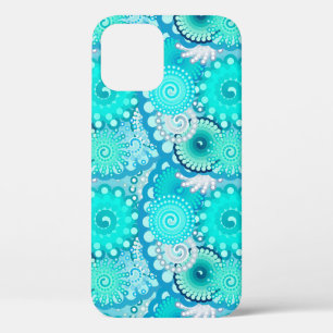 Türkisfarbenes Fraktal, grün, blau Case-Mate iPhone Hülle