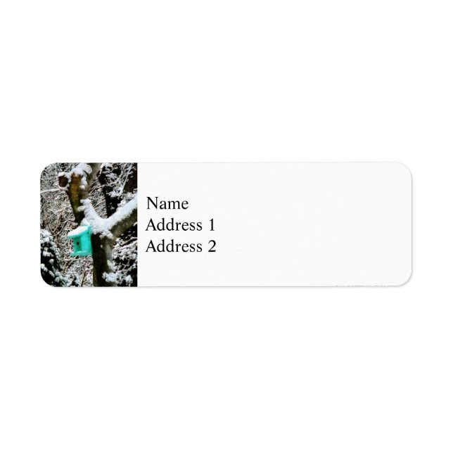 Türkisfarbenes Geburtshaus im Winter (Vorne)