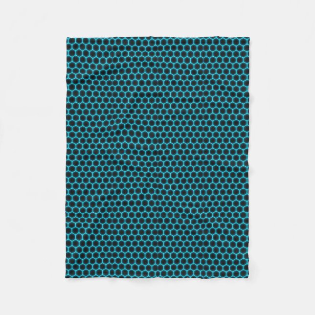 Türkisfarbenes geometrisches Wabenmuster-Fleece-De Fleecedecke (Vorderseite)