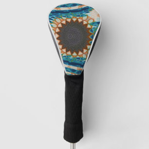 Türkisfarbenes Gold-Sonnenlicht Südwestliche Kunst Golf Headcover