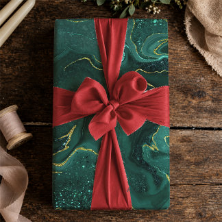 Türkisfarbenes goldfarbenes Marmordesign Geschenkpapier
