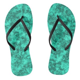 Türkisfarbenes, helles Marmormuster Flip Flops