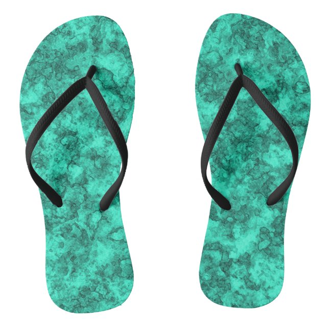 Türkisfarbenes, helles Marmormuster Flip Flops (Fußbett)