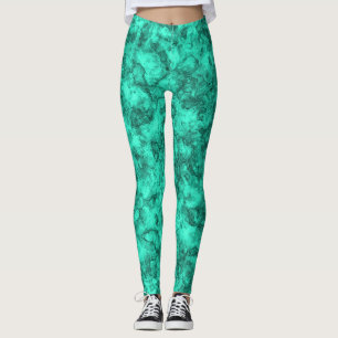 Türkisfarbenes, helles Marmormuster Leggings